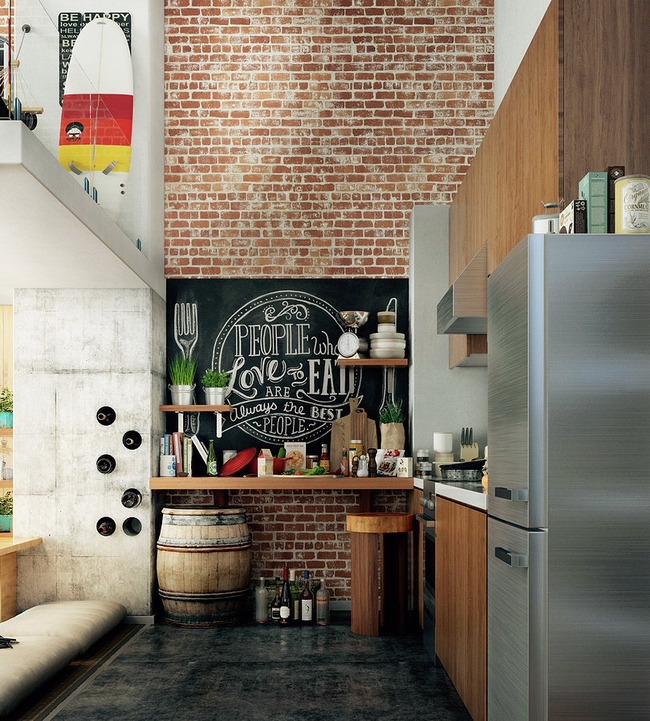 28 exposed brick wall kitchen design ideas