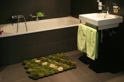 Living moss carpet for your bathroom