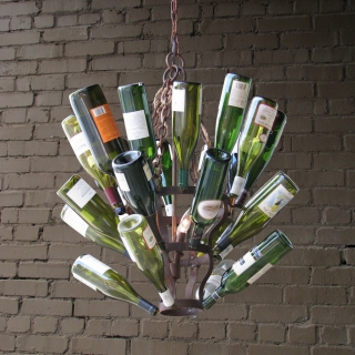 Wine bottle chandelier ideas